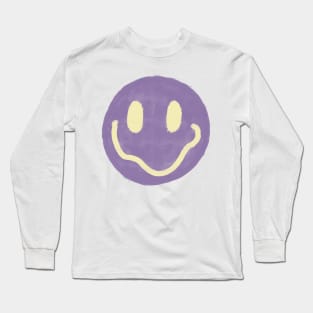 Purple and Yellow Smiley Face Long Sleeve T-Shirt